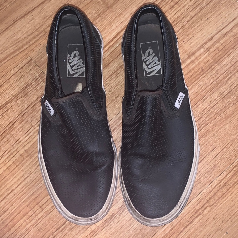 Black perforated vans